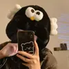 Chapéu de Pelúcia com Orelhas de Cachorro Peludo para Mulheres no Outono e Inverno, Proteção contra Frio, Proteção Auricular, Aquecimento, Versátil e que Mostra o Rosto, Pequeno Chapéu de Tricô