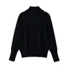 Suéter Holgado de Punto Moderno 2026 Estilo Europeo y Americano Transfronterizo con Cuello Alto y Cremallera Decorada para Mujer 2893104