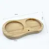 Queimador de Incenso em Forma de Oito de Madeira Maciça com Copo de Vidro, Porta Incenso Invertido Minimalista Moderno de Sândalo e Agarwood, Clipe para Incenso