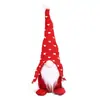 Decoraciones de Navidad gorro de punto de lunares muñeca sin rostro en posición sentada decoraciones para ventana de hotel de leñador regalo