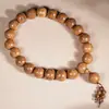 Pulsera de Cuentas Budistas de Seis Capas de Madera Vieja, Tallado en Madera de Dragón, Pulsera de Textura de Seis Capas, Hilo de Cuentas para la Buena Suerte
