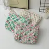 Nova Bolsa de Cosméticos de Flores de Viagem Pequeno Armazenamento Floral Portátil Acolchoado Ins Washery Bolsa de Armazenamento de Cosméticos