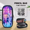 Bolsa de papelería multicapa para grupo de chicas K-Pop transfronterizo, estuche para lápices, gran capacidad para almacenamiento de papelería, caja de lápices
