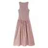 Vestido de xadrez estilo europeu e americano para comércio exterior AliExpress, feminino, ZR em estoque, novo, estilo colete sem mangas, estilo vestido tubo