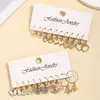 Pendientes vintage de perlas artificiales transfronterizos europeos y americanos para mujer, set de pendientes creativos de aleación de zinc de Amazon, Pendientes bohemios