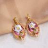 Pendientes DIY de Perla Barroca de Agua Dulce de Lujo Ligero Retro Francés, Collar con Colgante, Accesorios con Gota de Aceite de Flor de Pintura al Óleo