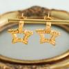 Pendientes de joyería ins de estilo francés huecos de estrella de cinco puntas huecos geométricos pendientes joyería de acero de titanio el cabello no se decolora