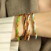 Pendientes de temperamento europeo y americano oro de 18 quilates aceite pulsera multicolor patrón de torsión exagerado círculo grande pendientes únicos pendientes venta al por mayor