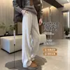 Pantalones Anchos de Lana Acetato Transfronterizos para Mujer 2025 Nuevo Otoño e Invierno Forrados de Polar Rectos Estrechos Deportivos Casuales