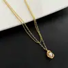 Colgante de guisante con diseño minimalista, cadena para clavícula de doble capa, acero de titanio, no se decolora, collar nuevo elegante y a la moda para mujer