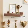Estante de exhibición de pared de honor, estante recto de montaje en pared, estante de empresa para exhibir trofeos, certificados, medallas, estante de almacenamiento de montaje en pared