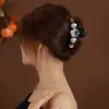 Pinza para el Cabello de Perlas de Girasol Transparente de Alta Gama 2026 Nueva Moda Pinza de Tiburón para Recogidos en la Parte Posterior de la Cabeza Accesorio para el Cabello