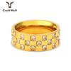 Anillo Sencillo de Acero de Titanio con Zirconia Cuadrada Chapado en Oro de 18k Anillo de Comida Anillo Cuadrado de Zirconia Tablero de Ajedrez para Hombres y Mujeres Anillo de Pareja Lote
