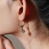 Aretes colgantes de plata esterlina s925 con patrón de hierba Tang y perla Iris, para mujer, modernos, retro, personalizados, combinan con todo, de alta gama