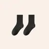 [Novedades para Otoño e Invierno] 5 Pares de Calcetines para Hombre y Mujer, Mismo Estilo, Engrosados para Invierno, Calcetines de Rizo Cálidos de Media Pantorrilla, Calcetines Largos Negros Puros