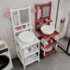 Soporte Engrosado para Lavabo para Baño Rural, Soporte para Lavabo a Prueba de Sol e Impermeable con Espejo, Acero Inoxidable, Envío Gratis