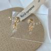 Clip para la oreja de circonita estrella de mango en forma de estrella Súper brillante Suave Plato de incienso para mosquitos de alta calidad Agujeros para las orejas Pendientes de mujer Pendientes de nicho