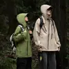 Jaqueta Outdoor Estilo Montanha com Zíper Diagonal, Novo Design, Estilo Workwear, Funcional, Casaco à Prova de Vento e Repelente à Água