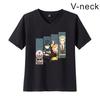 Platos casa de juegos SPYFAMILY estampado de animación verano cuello en V manga corta camiseta de pareja sudadera anime