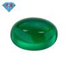 Huagang Gema Forma de Huevo Verde Nano Piedra Desnuda Gema Artificial Oval Base Plana Cara Lisa Venta al por Mayor Cara de Arco DIY Principal
