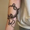 Tatuaje Temporal de Luna Creciente con Manchas Oscuras Pegatina de Tatuaje de Humo Luna Creciente Abstracta Negra y Gris Tatuaje de Clavícula Brazo Impermeable