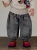 Ropa Infantil 2026 Nueva Ropa Estilo Otoño para Bebés Versión Coreana Ropa Infantil Conjunto de Suéter con Perro Pequeño y Pantalones Largos a Cuadros para Niñas