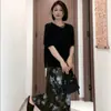 Blusa Jacquard de Meia-Manga Solta Emagrecedora para Mulheres, Estilo Novo de Verão 2026, Top Versátil e Estiloso