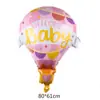 Balão de ar quente de feliz aniversário com impressão grande, decoração de bolo de aniversário para bebê masculino e feminino