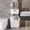 Cesta para Ropa Sucia de Múltiples Capas Cesta de Almacenamiento de Ropa Baño Almacenamiento de Baño Cesta para Ropa Sucia Extraíble Cesta de Ropa Sucia de Tres Capas Montada en Pared
