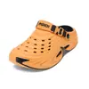 Sapatos Perfurados Fechados de Tamanho Grande para Homens, Sandálias Casuais Respiráveis para Uso Externo com Solado Grosso Fechado, Novos Sapatos de Praia Respiráveis de Verão
