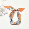 Pañuelo de Seda Pequeño Largo Estrecho Corto para Mujer, Estilo Francés Retro, Primavera y Otoño, Cinta para Atar Bolsos, Diadema, Decoración de Serpentina, Pañuelo Delgado