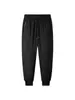 Yingao Calças Casuais Masculinas de Veludo Plus para o Inverno Calças de Moletom Quentes com Cordão Calças Masculinas de Perna Reta Novo Estilo Cor Sólida Roupa Externa Calças Longas Tendência