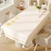 Toalha de Mesa Impermeável Sem Lavar, à Prova de Óleo e Anti-Escaldante com Toque de Pele de Cordeiro Acessível Luxo High-End Nova 2025 para Mesa de Centro