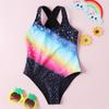 Traje de baño Infantil Femenino Estilo Occidental Conservador Gama Alta con Pecho Acolchado Traje de baño Huludao Traje de baño Infantil de Comercio Exterior