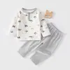 Roupa infantil algodão classe A outono bebê manga longa calça longa pijama roupa de casa primavera conjunto para meninas roupas infantis Anyang