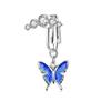 Amazon Nuevo Producto Transfronterizo Sin Perforación Colgante de Mariposa Goteo de Aceite Mariposa Adorno para el Ombligo Uña para el Ombligo Uña Falsa para el Ombligo Clip para el Ombligo