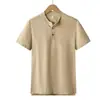 Camiseta de Lino Estilo Chino para Hombre de Verano Talla Grande Holgada Color Sólido Cuello Camisero Algodón y Lino Vintage Manga Corta Camiseta Top