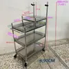 Carrinho Detalhável de Aço Inoxidável Espesso para Transmissão ao Vivo ao Ar Livre com Rodas, Rack de Armazenamento Portátil, Carrinho de Feira, Carrinho de Ferramentas