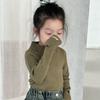 Camiseta Base para Niños y Niñas Otoño e Invierno 2025 Nueva Ropa Interior de Cuello Alto Medio Ajustada Tejida Moda Otoño Suéter para Niños para Mujer