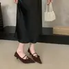 Zapatos Chuyuji Mary Jane de Tacón de Aguja con Punta Retro Francesa para Mujer, Novedad Primavera 2026 Zapatos de Tacón Kitten para el Trabajo y la Noche