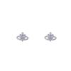 Pendientes de Planeta de Zirconia Exquisitos de Lujo Accesible de Aguja de Plata 925 Nuevos Tendencia Ins Coreana Versátiles Elegantes Micro-Incustados