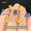 Prata Esterlina S925 Banhado a Ouro Vintage Pequena Flor Fivela Fivela Corda de Mão Trançada Pulseira Colar Acessórios DIY Feitos à Mão