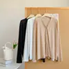 Cardigan de Cor Lisa Estilo Coreano para Primavera e Outono, Fino, Estilo Preguiçoso, Top para Protetor Solar e Ar Condicionado, Pode ser Usado com Vestido Camisola no Verão