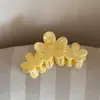Grampo de cabelo de flor plumeria amarelo e branco estilo férias de verão, presilha tubarão de alta qualidade para penteado degradê, acessório de cabelo floral doce