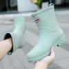 Comercio exterior transfronterizo 2023 nuevas botas de lluvia de media caña para mujer, botas de lluvia para mujer con ribete antideslizante, zapatos anti-desgaste, zapatos de goma ligeros