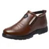 Zapatos de cuero de negocios para hombre, zapatillas slip-on de otoño e invierno, zapatos casuales, zapatos de hombre de suela blanda, zapatos de algodón de moda británica para hombre