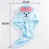 Touca de Secagem de Cabelo em Fleece Coral Desenho Animado Cachorrinho Toalha de Secagem de Cabelo Uso Doméstico Espessa Macia Absorvente Touca de Banho Toalha para Lavar Cabelo de Dormitório