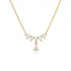 Collar Colgante de Diamante Abanico Estilo Nuevo Europeo y Americano Cadena Clavicular Versátil de Moda Joyería Regalo de Festival para Novia