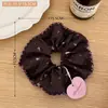Goma para el pelo floral con forma de corazón artístico estilo vintage coreano color café para niñas, que ofrece un look de alta gama, elegante y a la moda