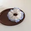 Estilo Coreano Chiffon Fresco Bolinhas Camada Dupla Cintura Pequena Intestino Grosso Elástico de Cabelo Elegante Versátil para Coque Corda de Cabelo